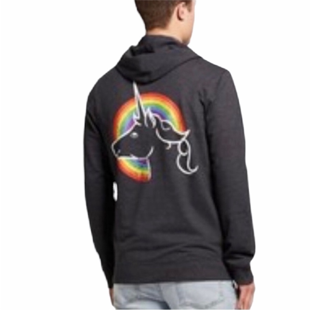 WELL WORN Rainbow graphic Hoodie LOVE Pullover size XS